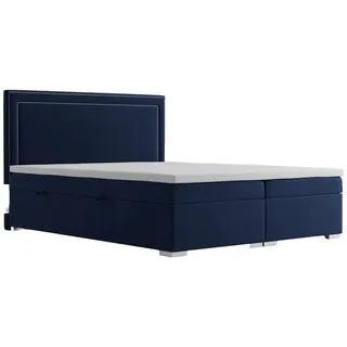 JV Möbel Boxspringbett 140 x 200 cm Blau