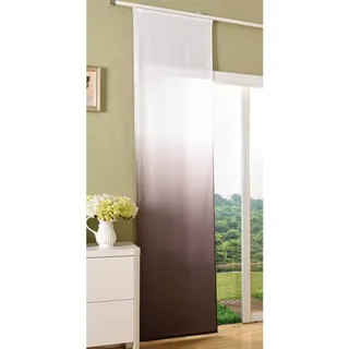 Gardinenbox Flächenvorhang Blickdicht Farbverlauf Schiebegardine mit Paneelwagen und Beschwerungsstange Microsatin Microfaser, 1 Stück 245x60, Braun, 854252