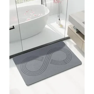 Ribelli Kieselgur Badematte rutschfest 60 x 39 cm, Duschvorleger Badvorleger Schnelltrocknend, 100% Natürlich Stein Bodenmatte, Bad Matte Super Saugfähig Badezimmermatte