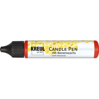 KREUL 49704 - Candle Pen, rot, 29 ml, Kerzenstift mit feiner Malspitze, Farbe mit Bienenwachs zum Verzieren & Bemalen von Kerzen