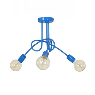 Light-Home Edison Deckenbeleuchtung Lampen Deckenlampen - Deckenlampe Industrial für Wohnzimmer Schlafzimmer und Esszimmer aus Metall - Pendelleuchte 3-Flammig - Blau