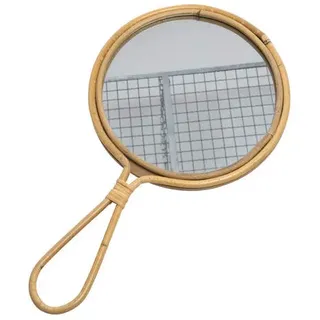 Dekospiegel, Natur, Holz, Rattan, rund, 36 cm, Spiegel, Wandspiegel