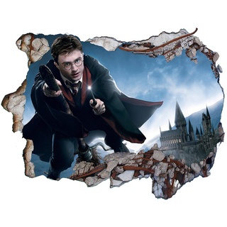Chicbanners Harry Potter Hogwarts Castle 3D Wall Smash V0104 Wandaufkleber, selbstklebend, Größe 1000 mm breit x 600 mm tief (groß)