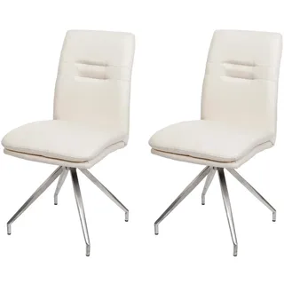 chefgastro Esszimmerstuhl Stoff Creme-Beige 2er Set