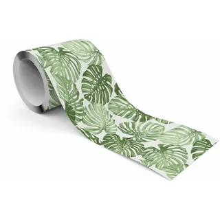 Muralo Bordüre Selbstklebend Grüne Blätter der Monstera - 10x300 cm