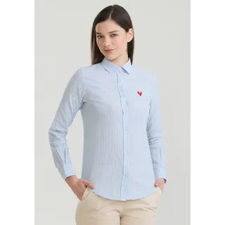 Felix Hardy Hemdbluse Gestreiftes Langarm Hemd Blau M
