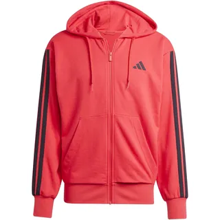 adidas Essentials 3-Streifen French Terry Reißverschlusspullover Pure Ruby / Black S