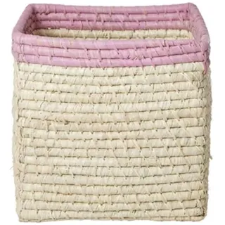 Rice, Aufbewahrungskorb, Auswahl Varzi Briefpapier Seit 1956 Reiskorb Quadratischen Bast Mit Rosa Rand (20 cm)