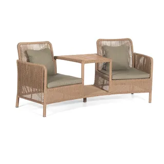 SonnenPartner Luna Duo-Loungesessel mit Tisch 0 x 0 x 0 cm hellbraun