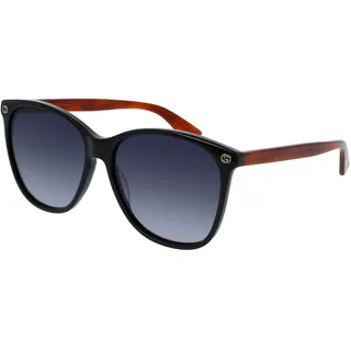 Gucci Damen GG0024S 003 Sonnenbrille, Schwarz (Black/Grey), 58 - 58 (XL)