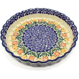 Bunzlauer keramik Tarte- oder Quiche-Form 23 cm (Dekor Adelheid)