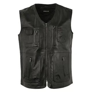 Maddox Lederweste Gero MADDOX - Herren Lederweste Lammnappa schwarz schwarz 48