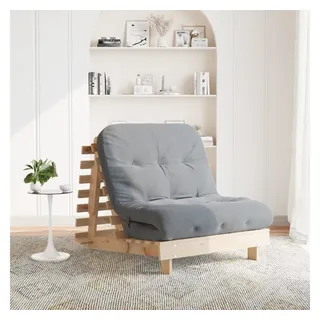 vidaXL Futon Schlafsofa mit Matratze 90x206x11 cm Massivholz Kiefer