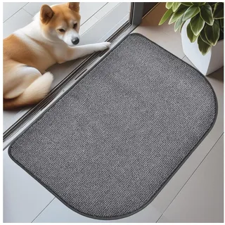 LuxusKollektion Fußmatte Schmutzfangmatte Halbrund 60x90 Grau, Formgebogen, Höhe: 10 mm grau
