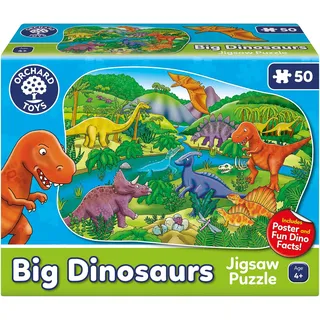 Orchard Toys Big Dinosaurs Jigsaw Puzzle for Kids, Large Floor Puzzle, 50-Piece Puzzle, Educational Toy for Toddlers and Age 4+ Makes a Great Animal or Dinosaur Gifts for Boys and Girls