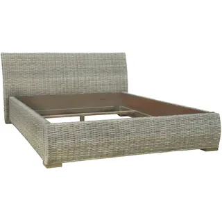 Rattanbett 160x200cm 'Tanaya' Massivholz, Rattan Mango