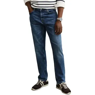 Gant 1000011 Regular Fit Jeans - Mid Blue Broken In - 34 - 32
