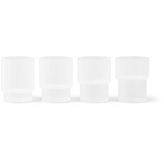 ferm LIVING - Ripple Trinkglas small, frosted (4er-Set)