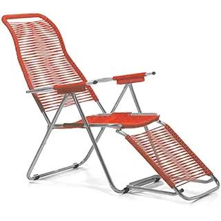 Liegestuhl Spaghetti Fiam Art. 084 AR aus Aluminium, rund, orange