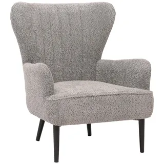 Mendler Lounge-Sessel HWC-K37 Chenille 75 x 80 x 75 cm grau mit Kissen