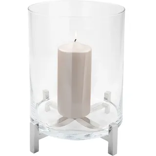 Fink Windlicht YONO Edelstahl, Glas Silber