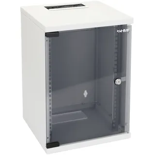 HMF 63409-07 Serverschrank Netzwerkschrank 9HE Wandgehäuse 10 Zoll, Rack Lichtgrau