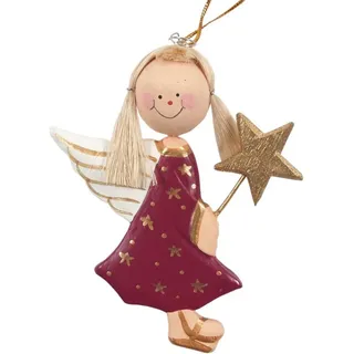 Guru-Shop Christbaumschmuck Schutzengel, Weihnachtsengel, Christbaumschmuck.. rot