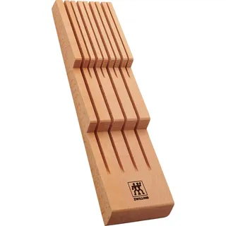 ZWILLING Schubladen-Einsatz für Küchenmesser, Aufbewahrung für 8 Messer, Buchenholz, 41 x 11 x 5 cm, Braun