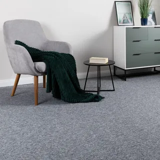 Steffensmeier Schlingen Teppichboden Meddon XL Meterware | Auslegware für Flur Büro | 1m 2m 3m 4m 5m breit! | Grau, Größe: 300x300 cm