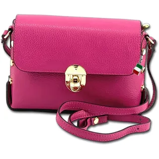 FLORENCE Umhängetasche Leder Fuchsia/Pink