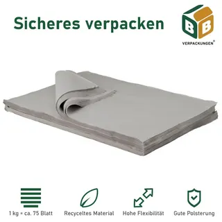 BB-Verpackungen Seidenpapier Packseide MIDDLE, Grau, 50 cm x 75 cm grau