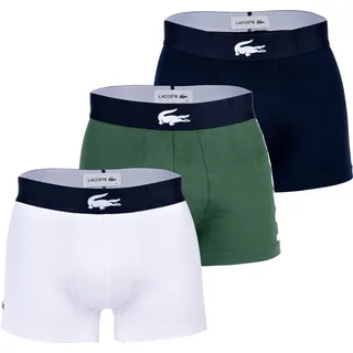 Lacoste Hipster Trunk 3er Pack Grün / Blau / Weiß M