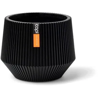 Capi Europe - Gefäß Zylinder geo Groove Black & Gold - 9x8 - Schwarz - Blumentopf für drinnen - CAPI Indoor - BGVBL331