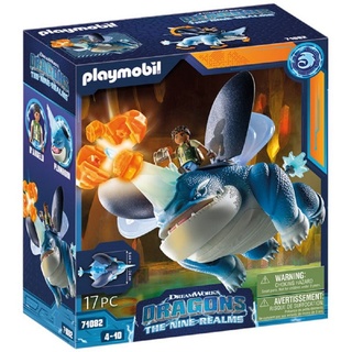 Playmobil® Spielwelt PLAYMOBIL® Dragons Nine Realms 71082 'Plowhorn & D'Angelo' bunt|grau