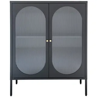 House Nordic Vitrine Adelaide 90 x 35 x 110 cm Schwarz