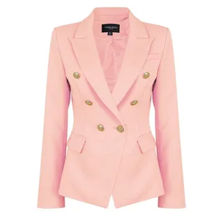 Damen Zweireihiger Blazer im Militär-Stil - Pink - US 8 - US 8