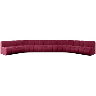 altdecor Eckcouch Samt 8-Sitzer Bordeauxrot