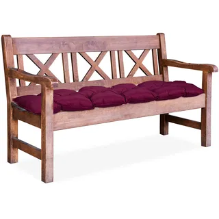 Relaxdays, rot Bankauflage Garten, Bankpolster Zweisitzer, Bank Sitzauflage zum Binden, faltbar, HBT: 8 x 118 x 52 cm, Baumwolle, 50% Polyester, Standard