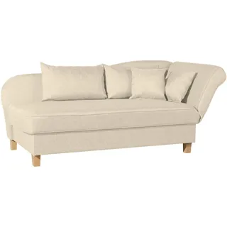 RECAMIERE mit Armteil rechts klappbar Katia Bezug Flachgewebe Buche natur / beige
