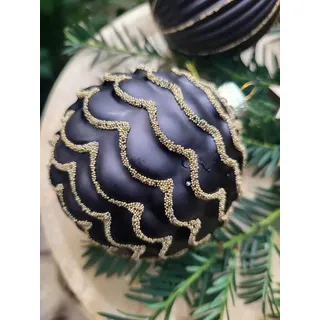 Christbaumkugel Nerio Welle, schwarz-gold Weihnachtskugel Nerio, Welle, schwarz-gold - matt