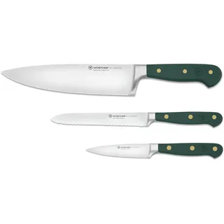 WÜSTHOF Classic Messerset mit 3 Küchenmessern, Fresh Rosemary (Grün)