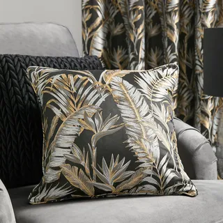 Laurence Llewelyn-Bowen Kissen mit tropischen Palmen, 43 x 43 cm, Füllung/Polsterung im Lieferumfang enthalten, Dschungel-/Palmblatt-Kissen für Wohnzimmer/Schlafzimmer, Kissen mit Bezug, passende