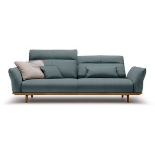 hülsta sofa 3,5-Sitzer hs.460, Sockel und Füße in Nussbaum, Breite 228 cm blau|grau