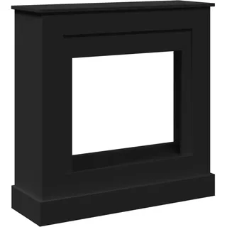 vidaXL Kaminumrandung, Dekorative Kaminkonsole, Kaminsims Dekokamin für Wohnzimmer, Kaminattrappe Kaminverkleidung, Schwarz Holzwerkstoff