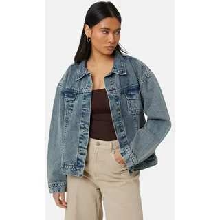 Brave Soul Kurzjacke Damen-Jeansjacke im Oversized-Schnitt blau S