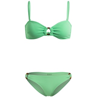 Bandeau-Bikini ROXY "Color Jam" Gr. M, Cup B, grün (absinthe green) Damen Bikini-Sets Ocean Blue