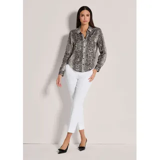 Madeleine Hemdbluse Lange Hemdbluse mit Unikat-Print weiß 34