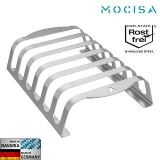 Edelstahl Rib Rack für  6 Rippchen Rippchenhalter für Spare Ribs made in Bavaria
