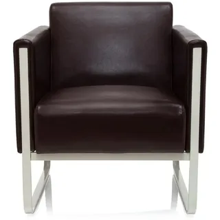 HJH Office Loungesessel ARUBA Kunstleder 56 x 56 x 74 cm Braun höhenverstellbar