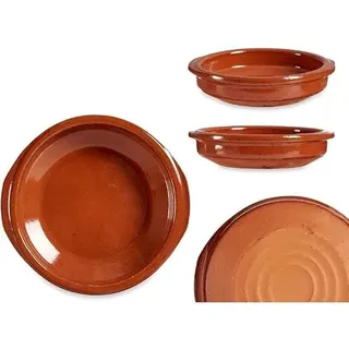 6-tlg. Set Cazuelas Vintage ofenfest - Ø 12 cm - mit Griff | Mediterrane Tonschalen - Mit hochwertiger Handarbeit veredelt - Schalen für Tapas - Creme Brülèe